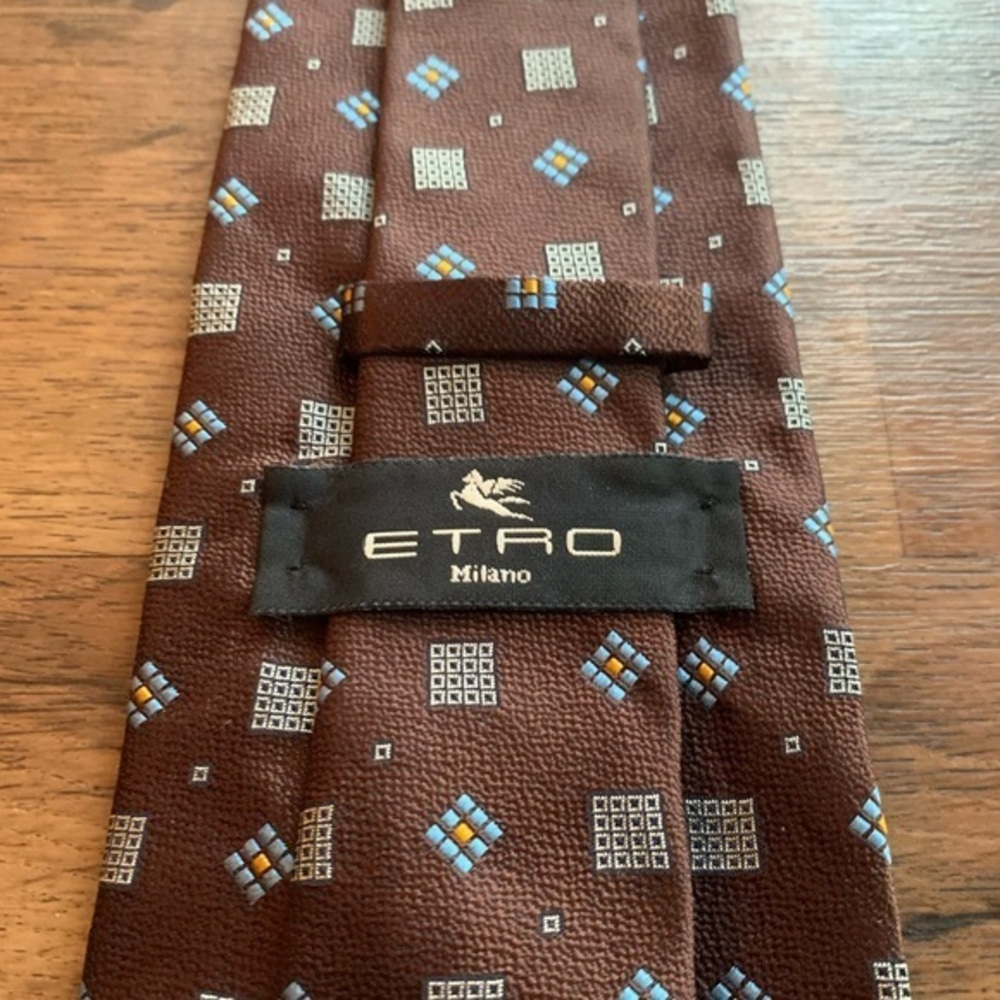 Etro Milano Brown Silk Tie